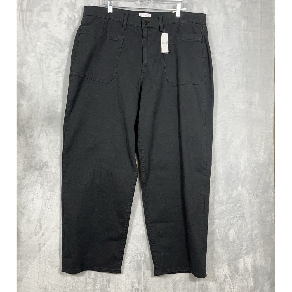 Lane Bryant Womens NEW Black Denim Jeans High Rise Relaxed Straight 22 Casual